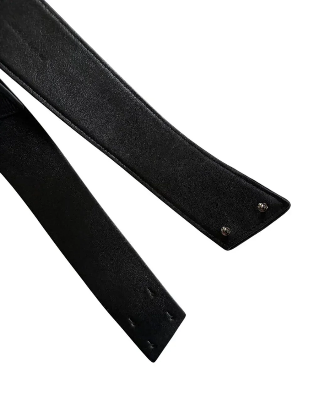 AKRIS Leather & faille wide belt sz 40 10 minimalist